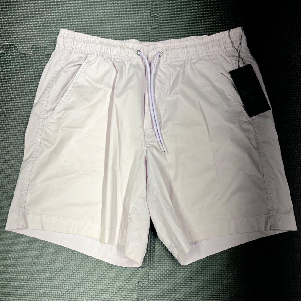 VRST Mens Easy Stretch Shorts Mellow Lilac Medium Custom Dyed Elastic Waist Ligh